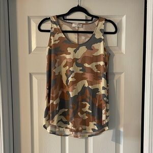 Ann Taylor Camouflage Tank Top - Brown and Gray